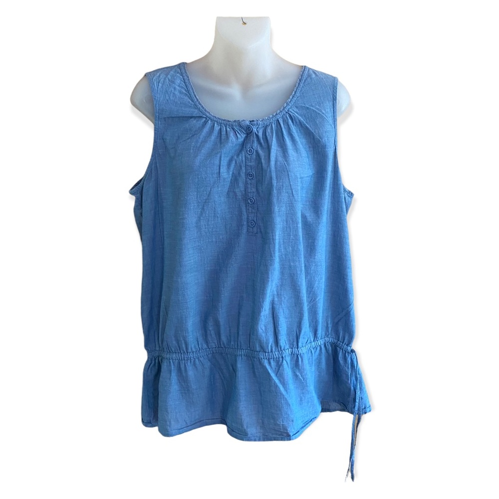 Croft & Barrow • Chambray Cinch Waist Tank Top